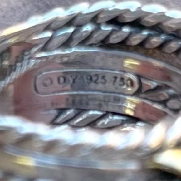 David Yurman Double X Crossover Ring  sz7 - Picture 7 of 7